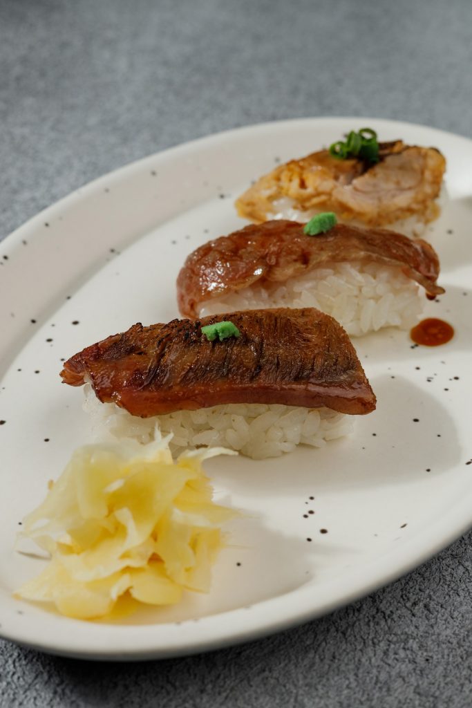 Wagyu nigiri sushi